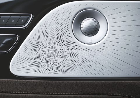 Two speakers of the available audio system are shown in a 2024 Lincoln Aviator® SUV | Thomasville Lincoln in Thomasville GA