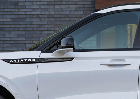 The driver’s door of a white 2025 Lincoln Aviator® SUV is showcased. | Thomasville Lincoln in Thomasville GA